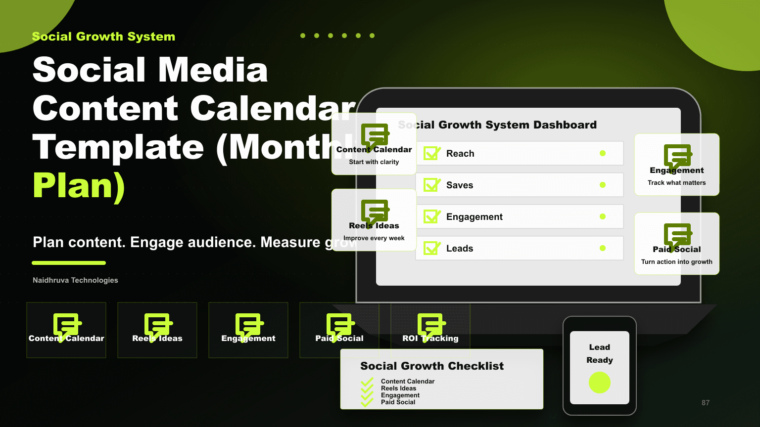 Social Media Content Calendar Template (Monthly Plan)
